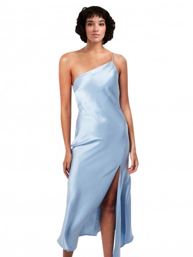 Sleeveless Light Sky Blue A-Line One Shoulder Formal Evening Gown / Prom Dress / Bridesmaid Dress Lincoln