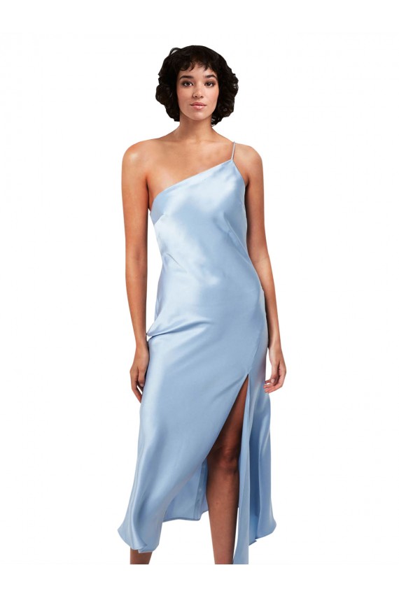 Sleeveless Light Sky Blue A-Line One Shoulder Formal Evening Gown / Prom Dress / Bridesmaid Dress Lincoln