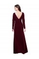 Long Sleeves Burgundy Gold V-Back Sheath V-Neck Prom Dress / Bridesmaid Dress Lincoln