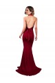 Sleeveless Burgundy Open Back Mermaid Halter Neck Formal Evening Gown / Prom Dress / Bridesmaid Dress Lincoln