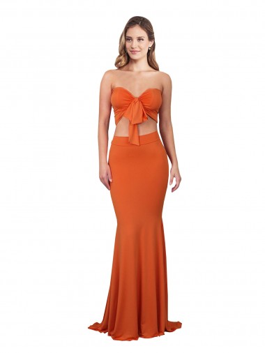 Sleeveless Orange Mermaid Strapless Formal Evening Gown / Prom Dress / Bridesmaid Dress Lincoln