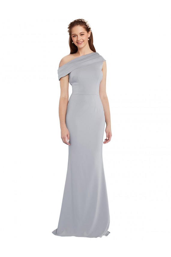 Sleeveless Grey Mermaid One Shoulder Formal Dress / Bridesmaid Dress Lincoln