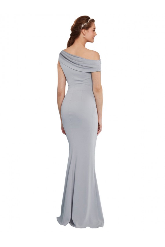 Sleeveless Grey Mermaid One Shoulder Formal Dress / Bridesmaid Dress Lincoln