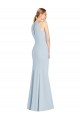 Sleeveless Light Sky Blue Keyhole Back Trumpet Halter Neck Semi Formal Evening Dress / Prom Dress / Bridesmaid Dress Lincoln