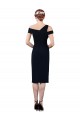 Sleeveless Dark Navy Mermaid Stretch Crepe Off the Shoulder Formal Evening Dress / Bridesmaid Dress Lincoln