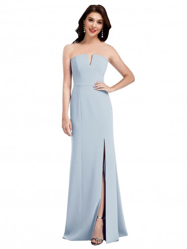 Sleeveless Light Sky Blue Low Back Trumpet V-Neck Bridesmaid Dress / Evening Dress Lincoln