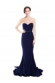 Sleeveless Dark Navy Low Back Mermaid Sweetheart Semi Formal Evening Dress / Prom Dress / Bridesmaid Dress Lincoln