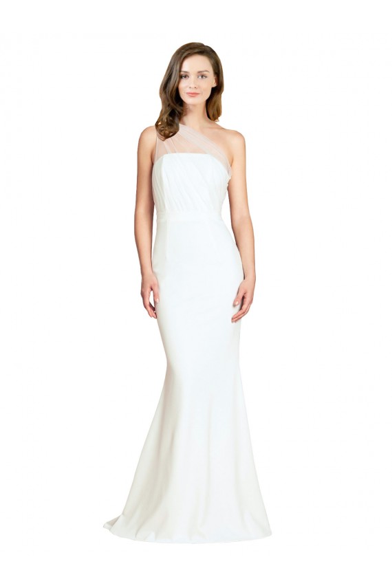 Sleeveless Ivory Mermaid One Shoulder Formal Evening Gown / Bridesmaid Dress Lincoln