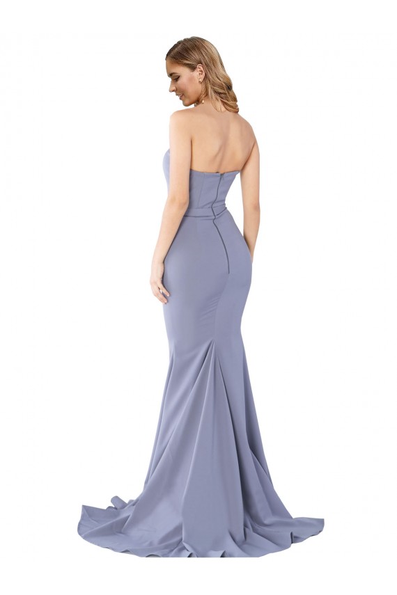 Sleeveless Smoke Blue Low Back Mermaid Sweetheart Formal Evening Gown / Prom Dress / Bridesmaid Dress Lincoln