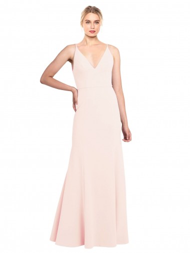 Sleeveless Pink V-Back A-Line V-Neck Formal Evening Gown / Prom Dress / Bridesmaid Dress Lincoln