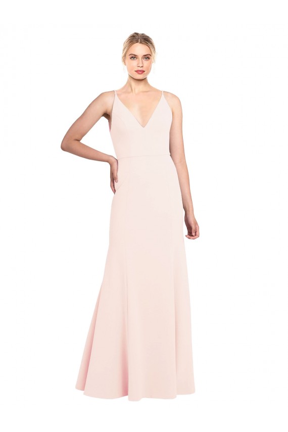 Sleeveless Pink V-Back A-Line V-Neck Formal Evening Gown / Prom Dress / Bridesmaid Dress Lincoln