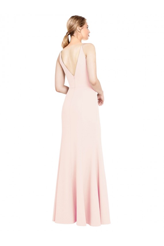 Sleeveless Pink V-Back A-Line V-Neck Formal Evening Gown / Prom Dress / Bridesmaid Dress Lincoln