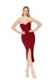 Sleeveless Burgundy Mermaid Sweetheart High Low Evening Gown / Prom Dress / Bridesmaid Dress Lincoln