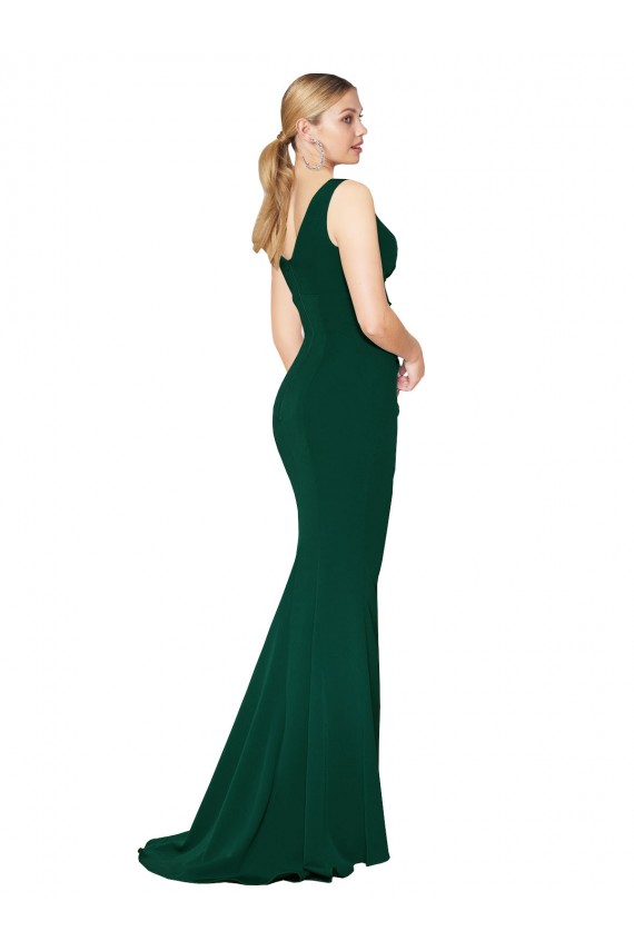 Sleeveless Midnight Green Mermaid V-Neck Formal Evening Gown / Prom Dress / Bridesmaid Dress Lincoln