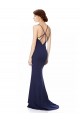 Sleeveless Navy Blue Criss Cross Open Back Mermaid Halter Neck Formal Evening Gown / Prom Dress / Bridesmaid Dress Lincoln