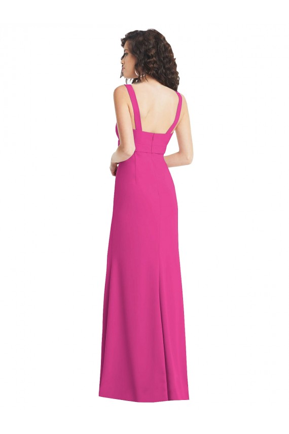 Sleeveless Fuchsia Low Back Trumpet Square Neck Semi Formal Evening Dress / Prom Dress / Bridesmaid Dress Lincoln