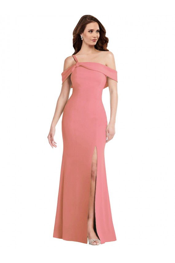 Sleeveless Hot Pink Low Back Trumpet One Shoulder Semi Formal Evening Dress / Prom Dress / Bridesmaid Dress Lincoln