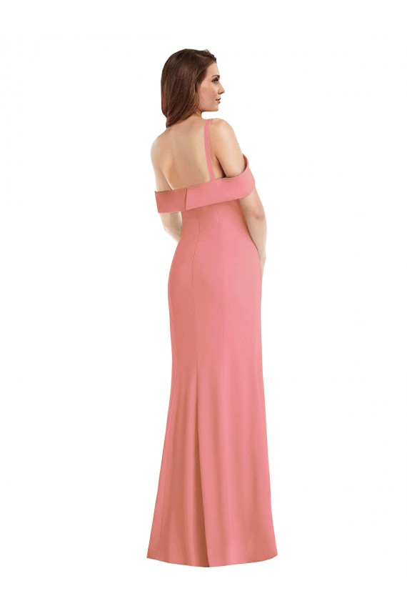 Sleeveless Hot Pink Low Back Trumpet One Shoulder Semi Formal Evening Dress / Prom Dress / Bridesmaid Dress Lincoln