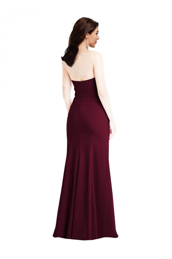 Sleeveless Burgundy Gold Trumpet Strapless Semi Formal Evening Dress / Prom Dress / Bridesmaid Dress Lincoln