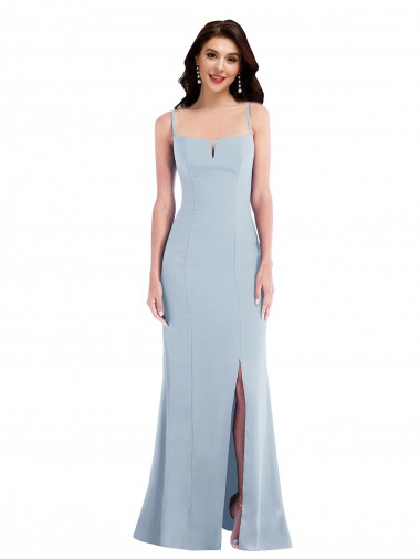 Sleeveless Light Sky Blue Trumpet Spaghetti Straps Formal Evening Gown / Prom Dress / Bridesmaid Dress Lincoln