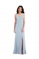 Sleeveless Light Sky Blue Criss Cross Back Trumpet V-Neck Evening Dress / Bridesmaid Dress Lincoln