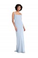 Sleeveless Light Sky Blue Sheath Square Neck Prom Dress / Bridesmaid Dress Lincoln