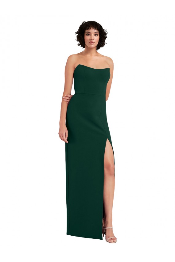 Sleeveless Midnight Green Low Back Sheath Scoop Neck Formal Evening Gown / Prom Dress / Bridesmaid Dress Lincoln