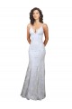 Sleeveless White Backless Mermaid V-Neck Formal Evening Gown / Prom Dress / Bridesmaid Dress Lincoln