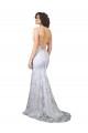 Sleeveless White Backless Mermaid V-Neck Formal Evening Gown / Prom Dress / Bridesmaid Dress Lincoln