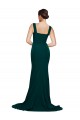 Sleeveless Midnight Green Sheath Square Neck Semi Formal Evening Dress / Prom Dress / Bridesmaid Dress Lincoln