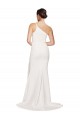 Sleeveless Ivory Sheath Stretch Crepe One Shoulder Semi Formal Evening Dress / Prom Dress / Bridesmaid Dress Lincoln