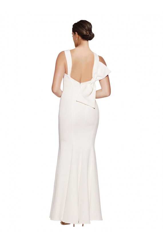 Sleeveless Ivory Low Back Sheath Square Neck Formal Evening Gown / Prom Dress / Bridesmaid Dress Lincoln