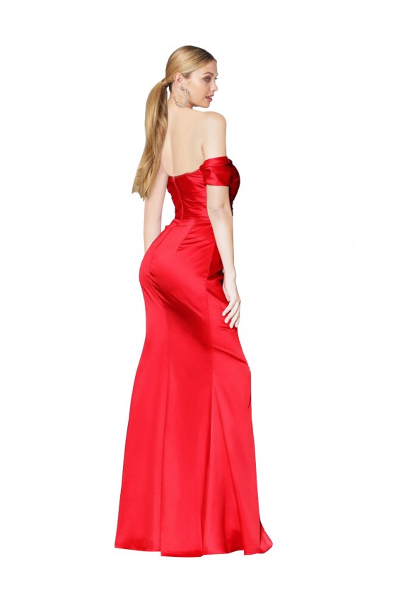 Sleeveless Red Mermaid Off the Shoulder Formal Evening Gown / Prom Dress / Bridesmaid Dress Lincoln