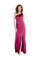 Sleeveless Fuchsia Open Back A-Line One Shoulder Formal Evening Gown / Prom Dress / Bridesmaid Dress Lincoln