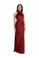 Sleeveless Burgundy Backless A-Line Halter Neck Black Tie Evening Gown / Prom Dress / Bridesmaid Dress Lincoln