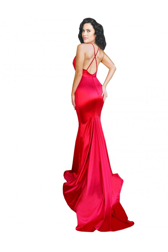 Sleeveless Red Low Back Mermaid Sweetheart Formal Evening Gown / Prom Dress / Bridesmaid Dress Lincoln