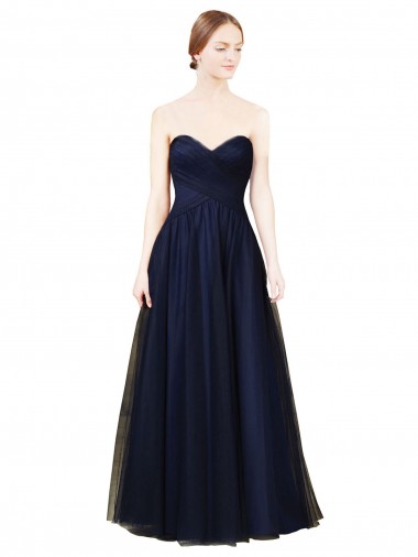 Sleeveless Dark Navy A-Line Sweetheart Bridesmaid Dress / Evening Dress Lincoln