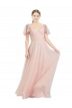 Flutter Sleeves Pink A-Line V-Neck Formal Dress / Bridesmaid Dress Lincoln