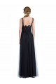 Sleeveless Black Low Back A-Line Bateau Neck Bridesmaid Dress Lincoln