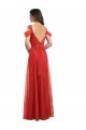 Cold Shoulder Red Low Back A-Line Sweetheart Formal Dress / Bridesmaid Dress Lincoln