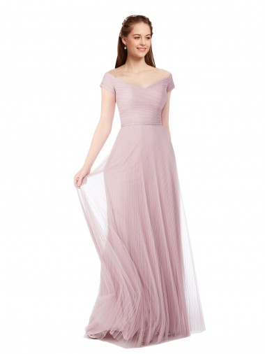 Sleeveless A-Line Off the Shoulder Bridesmaid Dress / Evening Dress Lincoln