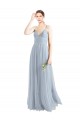 Sleeveless Light Sky Blue Open Back A-Line Spaghetti Straps Evening Dress / Bridesmaid Dress Lincoln