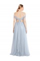 Sleeveless Light Sky Blue A-Line Off the Shoulder Evening Dress / Bridesmaid Dress Lincoln