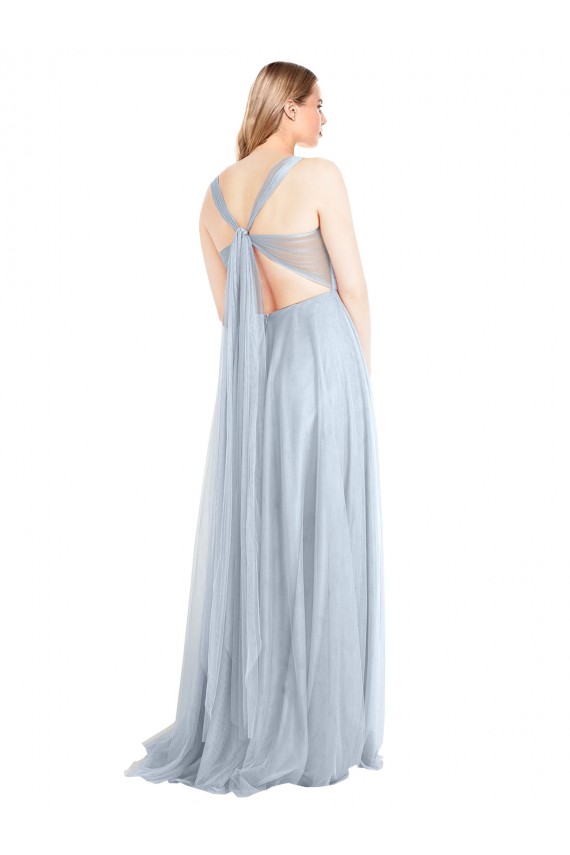 Sleeveless Light Sky Blue A-Line Spaghetti Straps Evening Gown / Bridesmaid Dress Lincoln