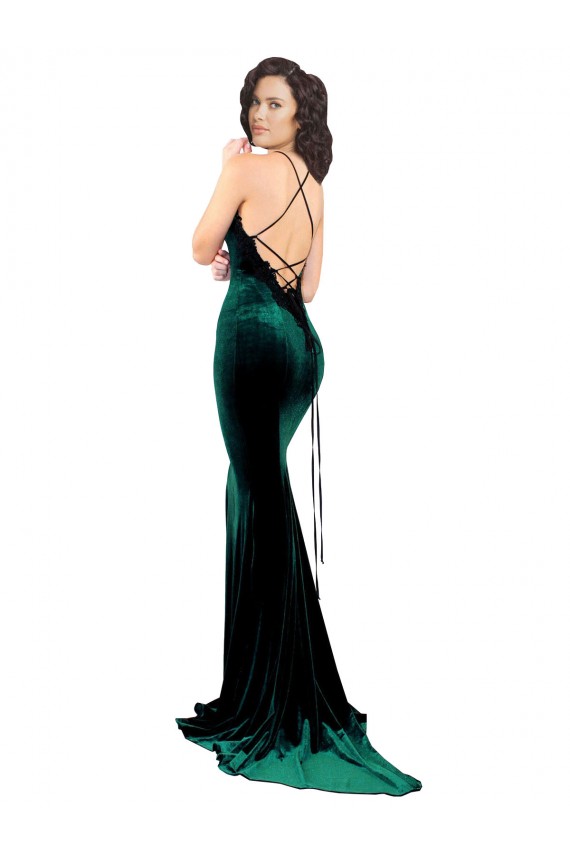 Sleeveless Dark Green Low Back Mermaid High Neck Formal Evening Gown / Prom Dress / Bridesmaid Dress Lincoln