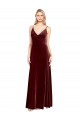 Sleeveless Burgundy V-Back A-Line V-Neck Black Tie Prom Dress / Bridesmaid Dress Lincoln