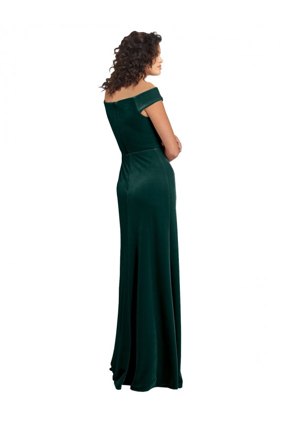 Cap Sleeves Dark Green A-Line Square Neck Formal Evening Gown / Prom Dress / Bridesmaid Dress Lincoln