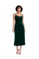 Sleeveless Dark Green Criss Cross Open Back Sheath Cowl Neck Black Tie Evening Gown / Prom Dress / Bridesmaid Dress Lincoln