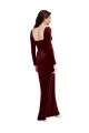 Long Sleeves Burgundy Low Back A-Line Spaghetti Straps Prom Dress / Bridesmaid Dress Lincoln