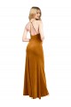 Sleeveless Gold Criss Cross Open Back A-Line Halter Neck Formal Evening Gown / Prom Dress / Bridesmaid Dress Lincoln